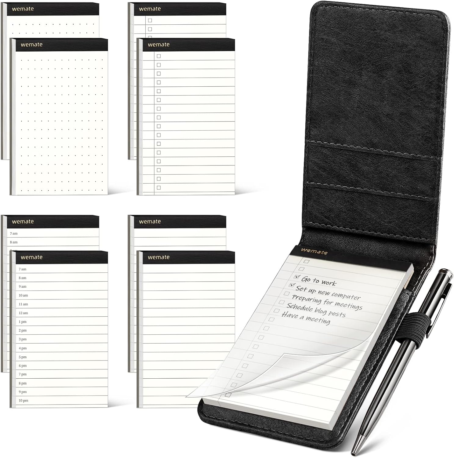 WEMATE 10 Pieces Small Notepad Holder Set