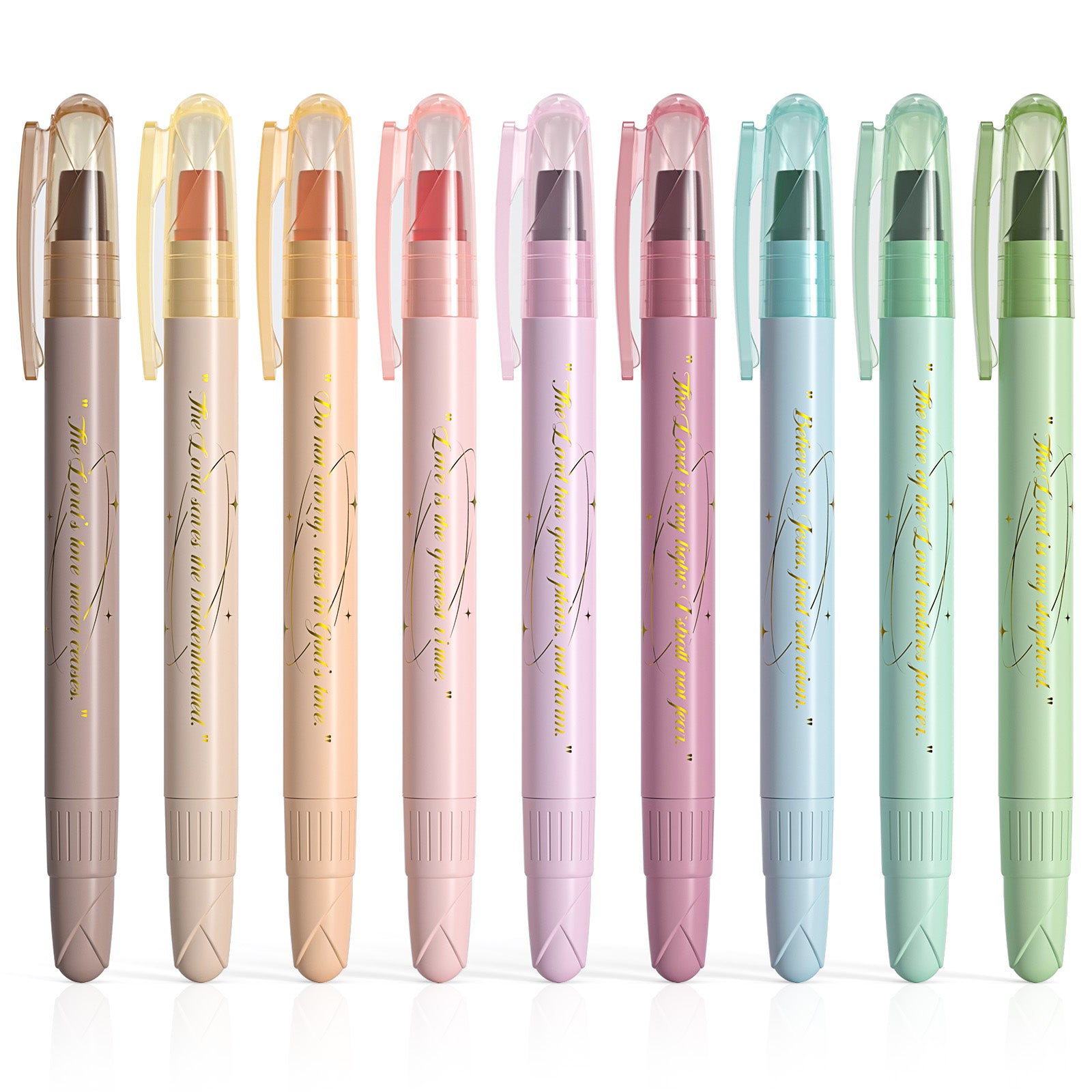 WEMATE Bible Highlighters No Bleed, 9PCS Assorted Colors Gel Highlighters Set