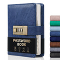 WEMATE Password Book with Lock, Password Book with Alphabetical Tabs 600+ Password Spaces, and Password Organizer Logbook, Password Keeper for Computer & Website Logins (4.33x6.18in) Blue