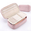 WEMATE Large Pencil Case with Zipper, Big Capacity, Canvas Pencil Case,Pastel Pink