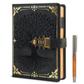 WEMATE Diary, Password Protected Notebook, A5 PU Leather Black
