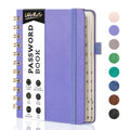 WEMATE Password Book with Alphabetical Tabs, Spiral Password Keeper Book for Seniors, Internet Password Notebook Password Journal Logbook Log in Detail, Small – 4.7''x 6'' (Purple)