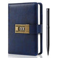 WEMATE Journal with Lock, Diary with Lock, Password Notebook, Pen & Gift Box - Perfect for Men and Women - 4.3X 6.18in Dark Blue Keep Your Secrets Safe