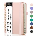 WEMATE Password Book with Alphabetical Tabs, Spiral Password Keeper Book for Seniors, Internet Password Notebook Password Journal Logbook Log in Detail, Small – 4.7''x 6'' (Rose Gold)